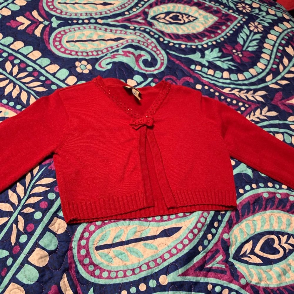 little girl size red sweater